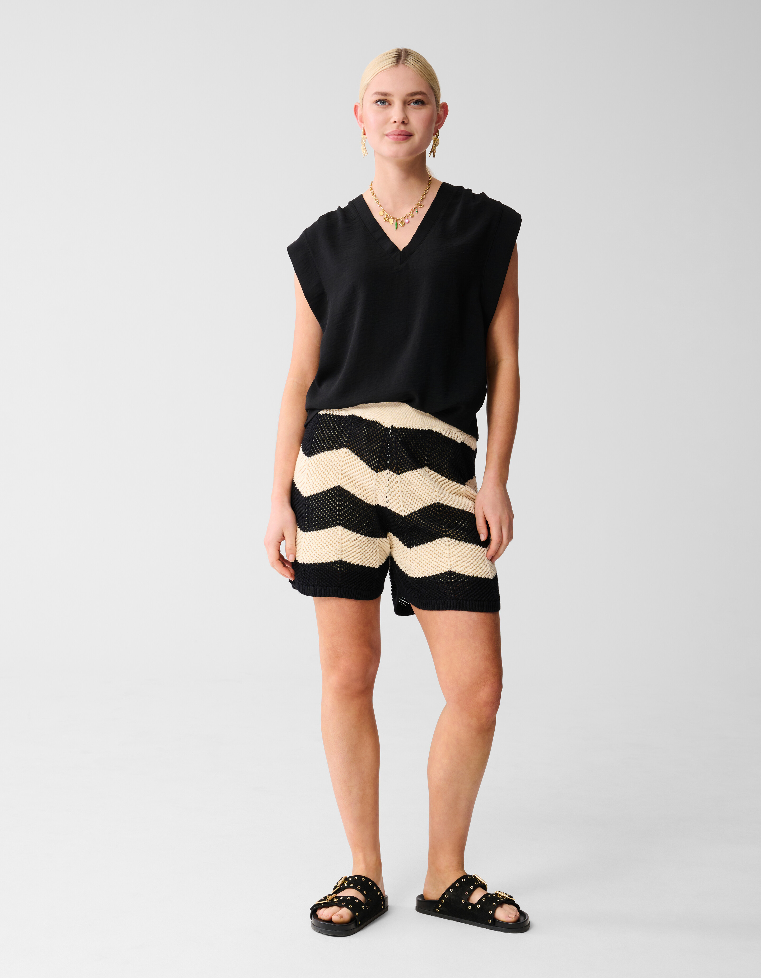 V-hals Top Zwart SHOEBY WOMEN