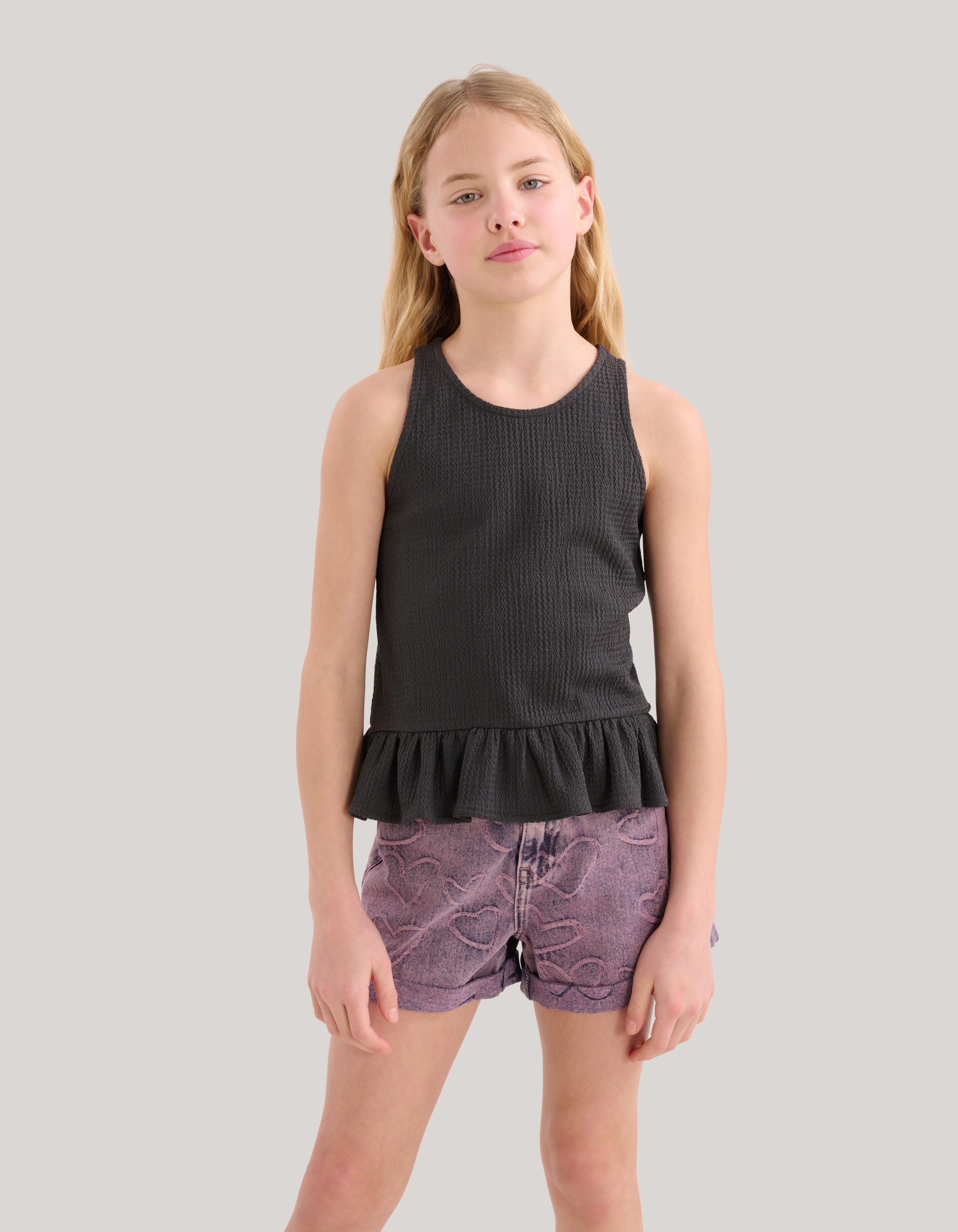 Structuur Singlet Donkergrijs SHOEBY GIRLS