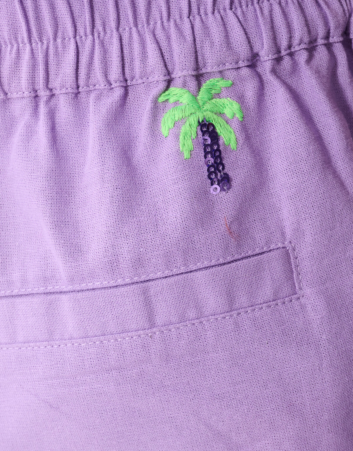 Palm Tree Embroidery Short Paars SHOEBY GIRLS