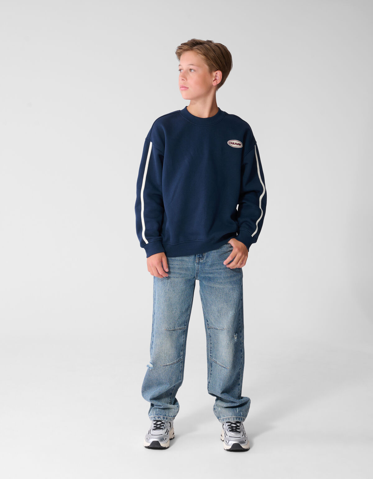 Destroyed Balloon Fit Jeans Donkerblauw SHOEBY BOYS