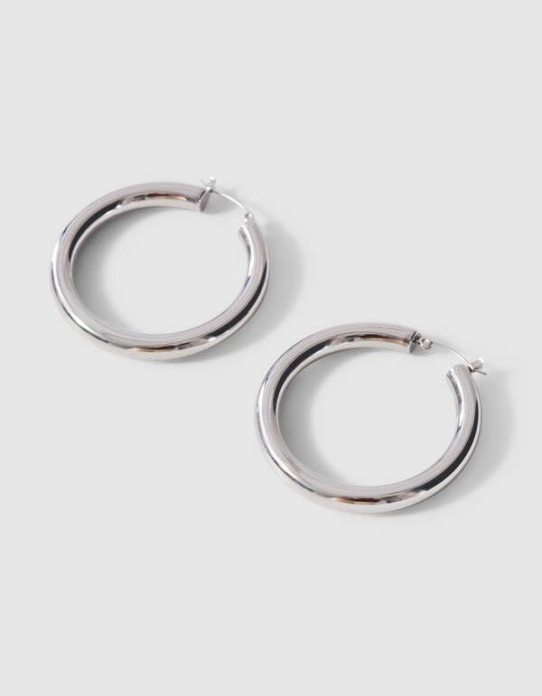 Basic Hoop Oorbellen Zilver SHOEBY ACCESSOIRES