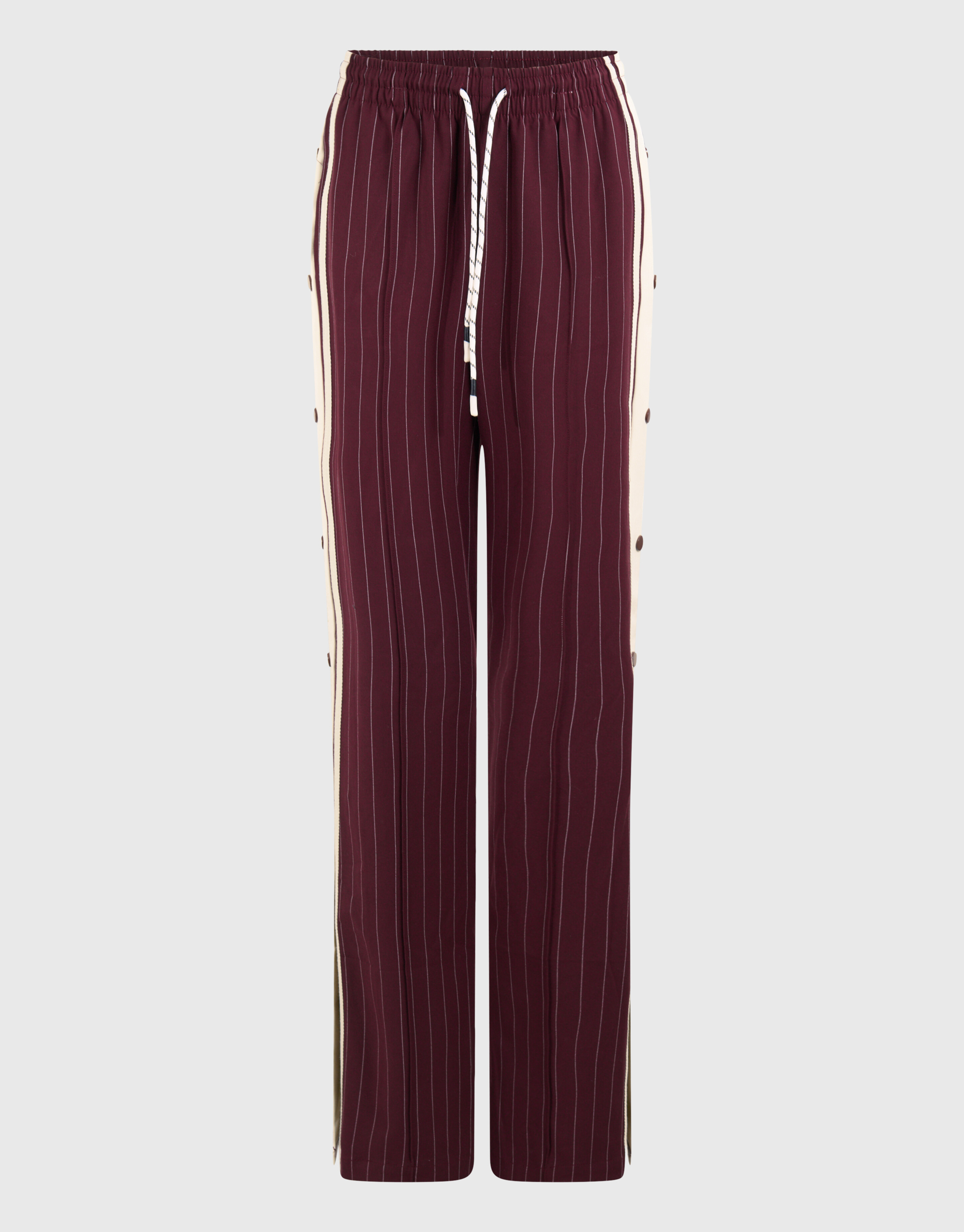 Pinstripe Wide Leg Broek Donkerrood SHOEBY WOMEN