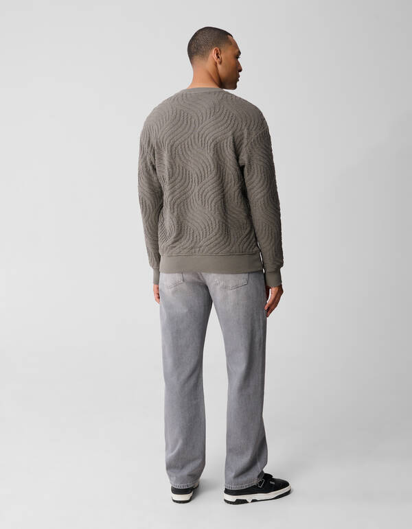 Wave Structuur Sweater Groen SHOEBY MEN