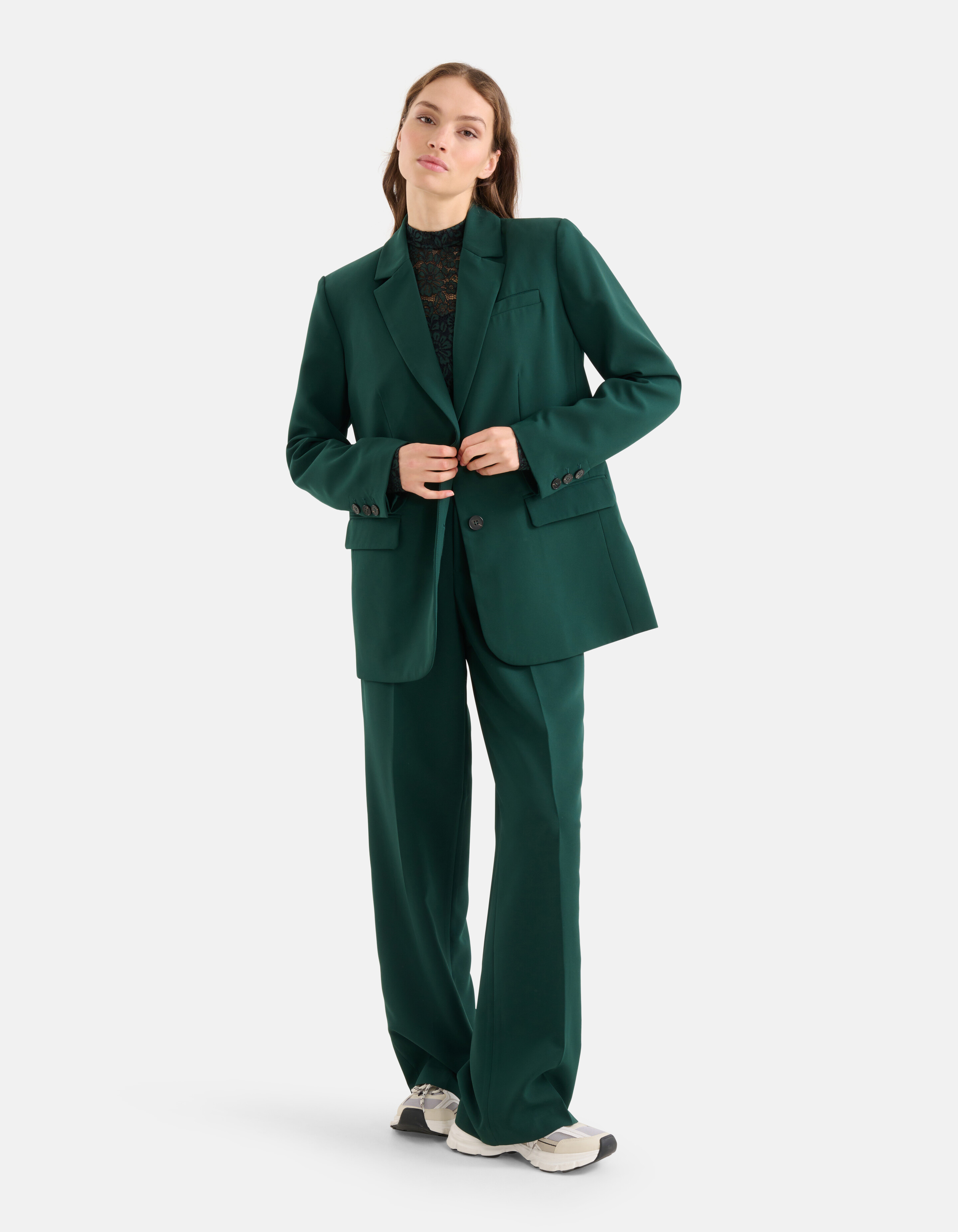 Oversized Basis Blazer Donkergroen SHOEBY WOMEN