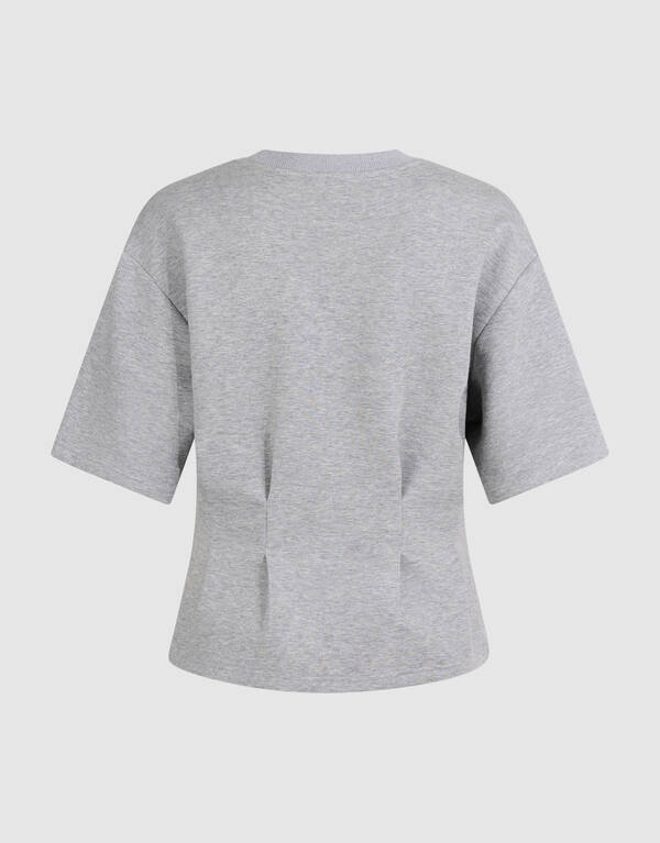 Peplum Scuba T-shirt Lichtgrijs SHOEBY WOMEN