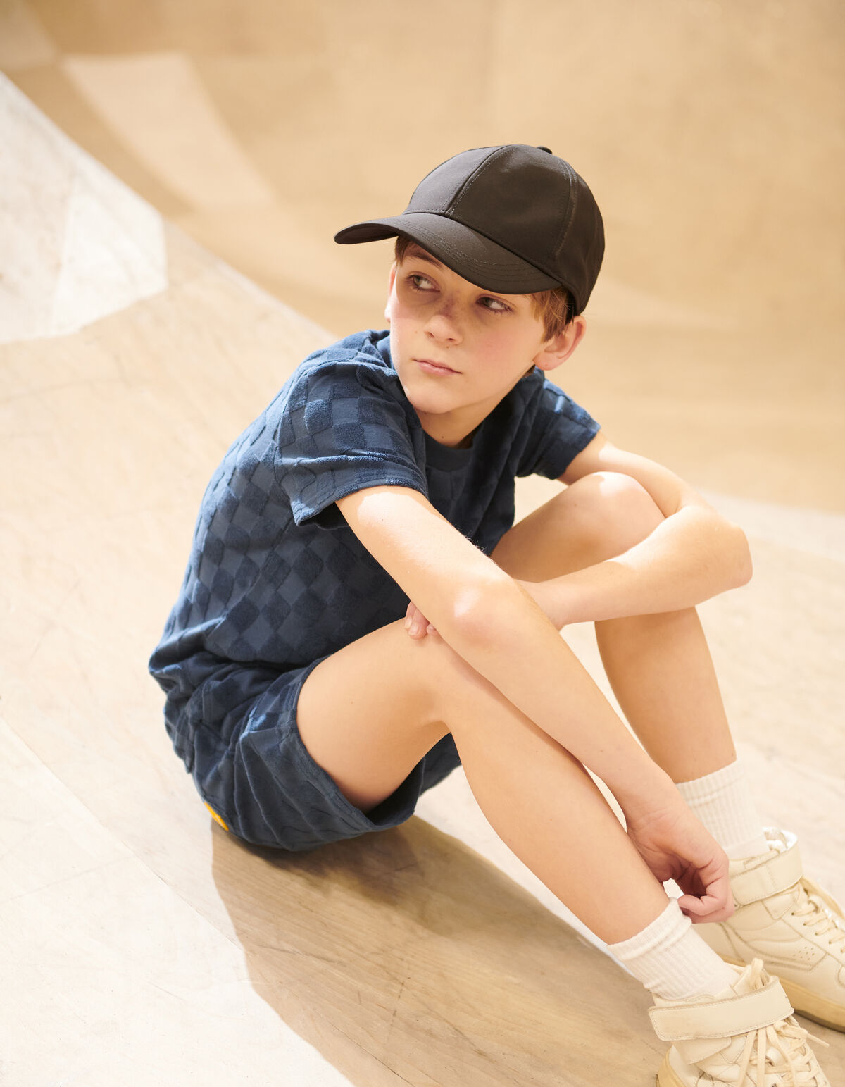 Badstof T-shirt Donkerblauw SHOEBY BOYS