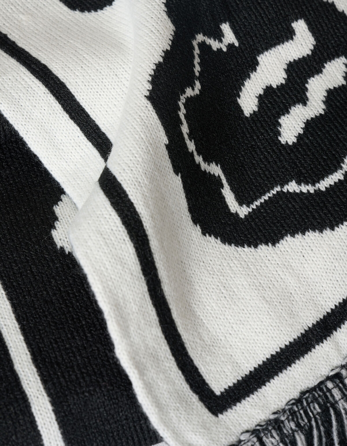 Printed Sjaal Zwart/Wit SHOEBY ACCESSOIRES