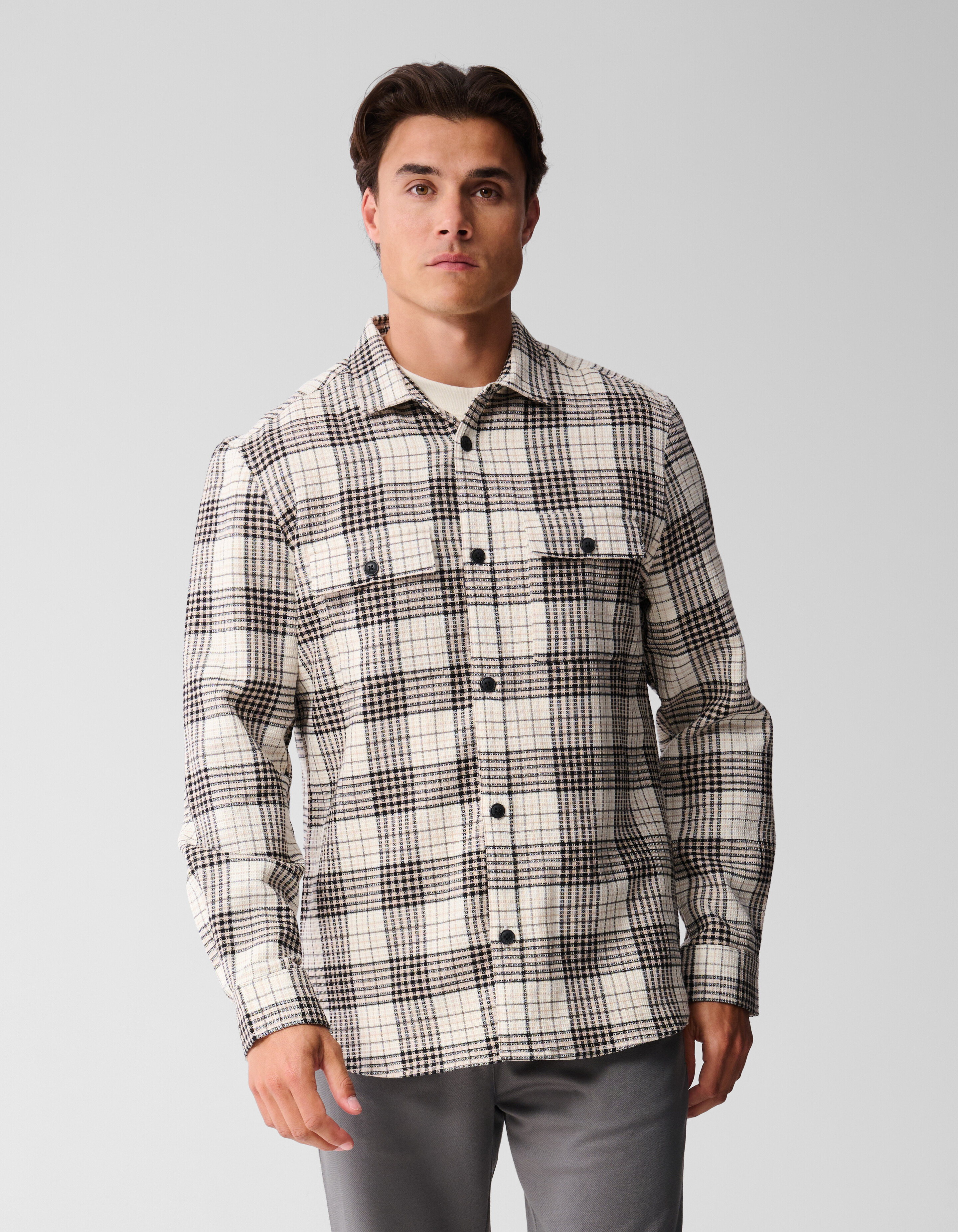Ruiten Overshirt Gebroken Wit SHOEBY MEN