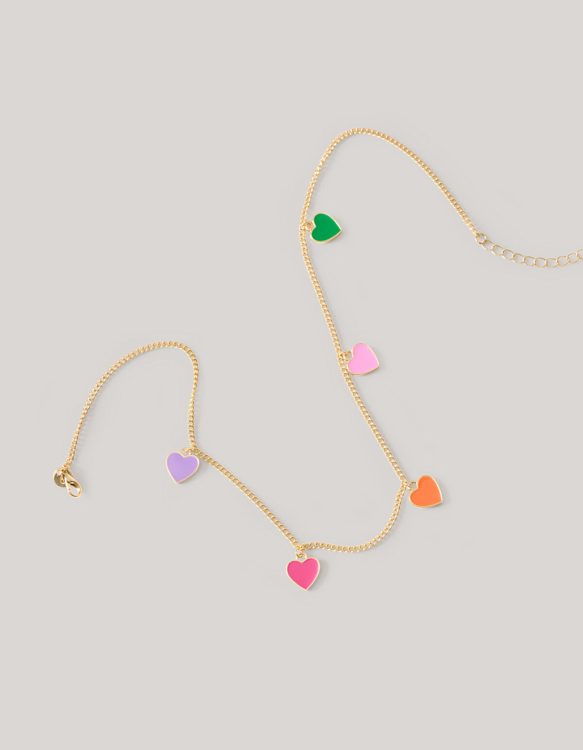 Coloured Heart Ketting Goud SHOEBY ACCESSOIRES