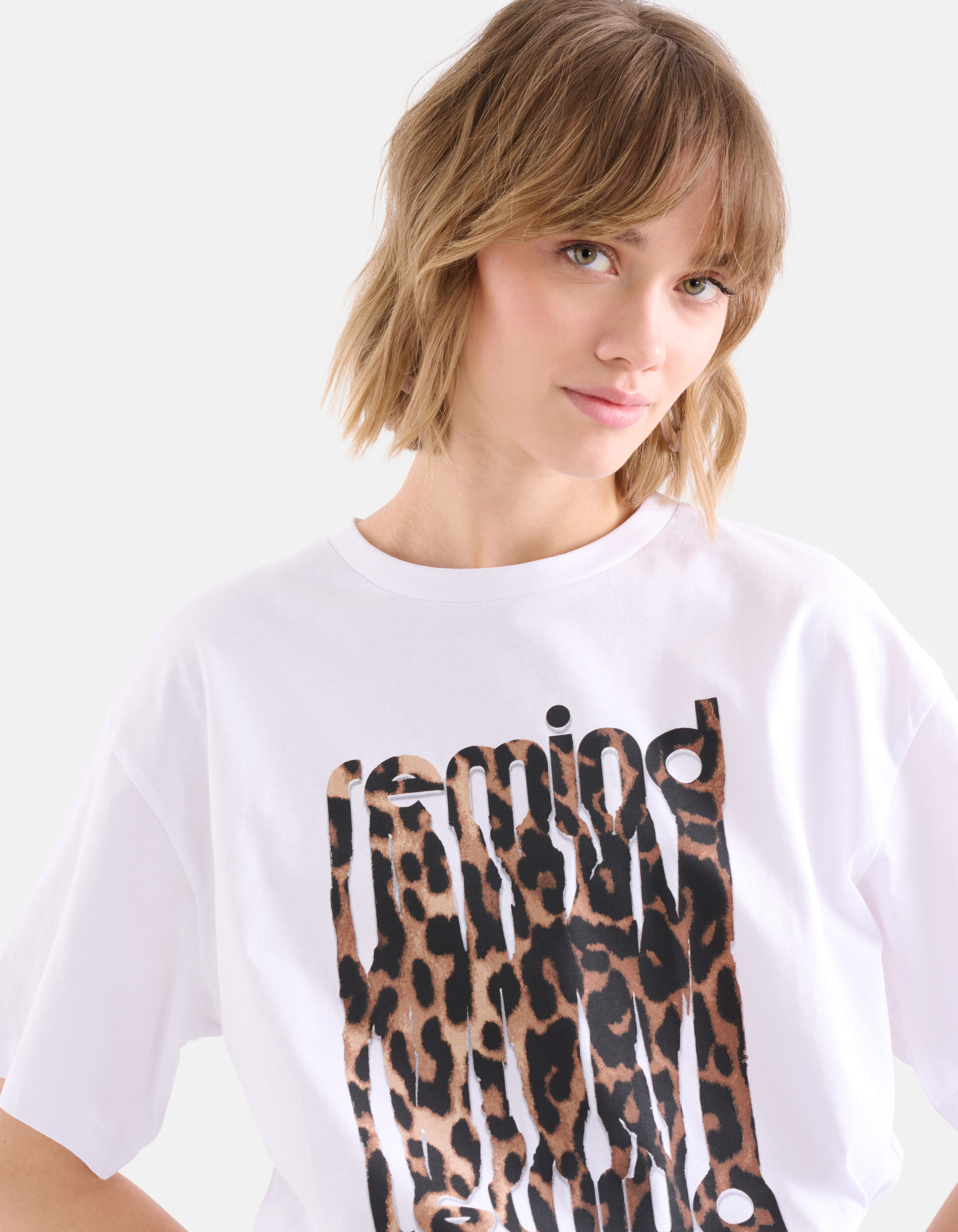 Leopard Artwork T-shirt Wit SHOEBY WOMEN