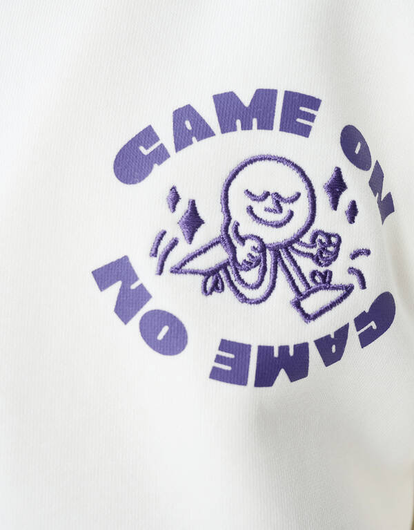 Game On Artwork Sweater Gebroken Wit SHOEBY BOYS