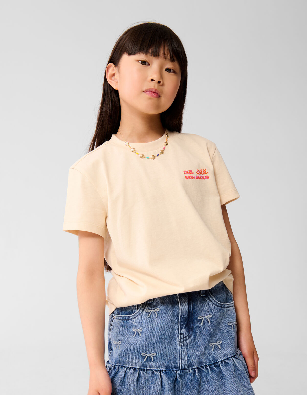 Mon Amour Artwork T-shirt Gebroken Wit SHOEBY GIRLS