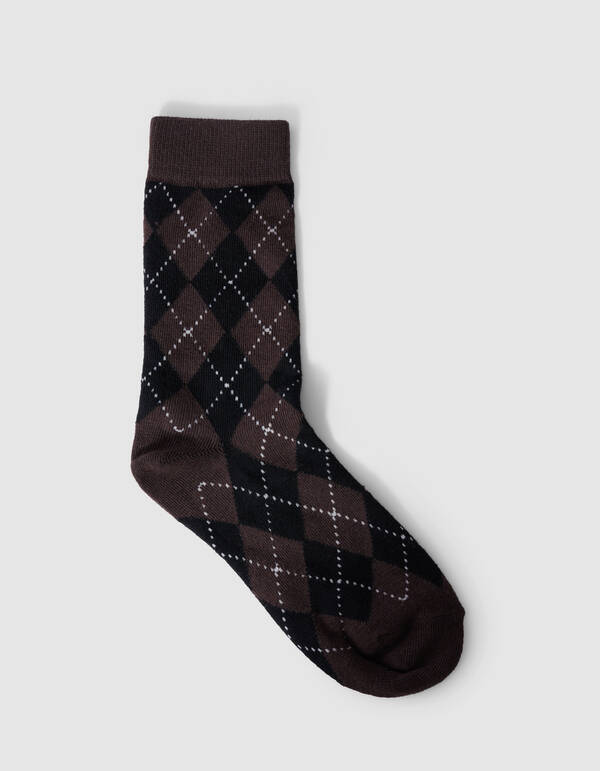 Ruiten Sokken Zwart/Donkerbruin SHOEBY ACCESSOIRES
