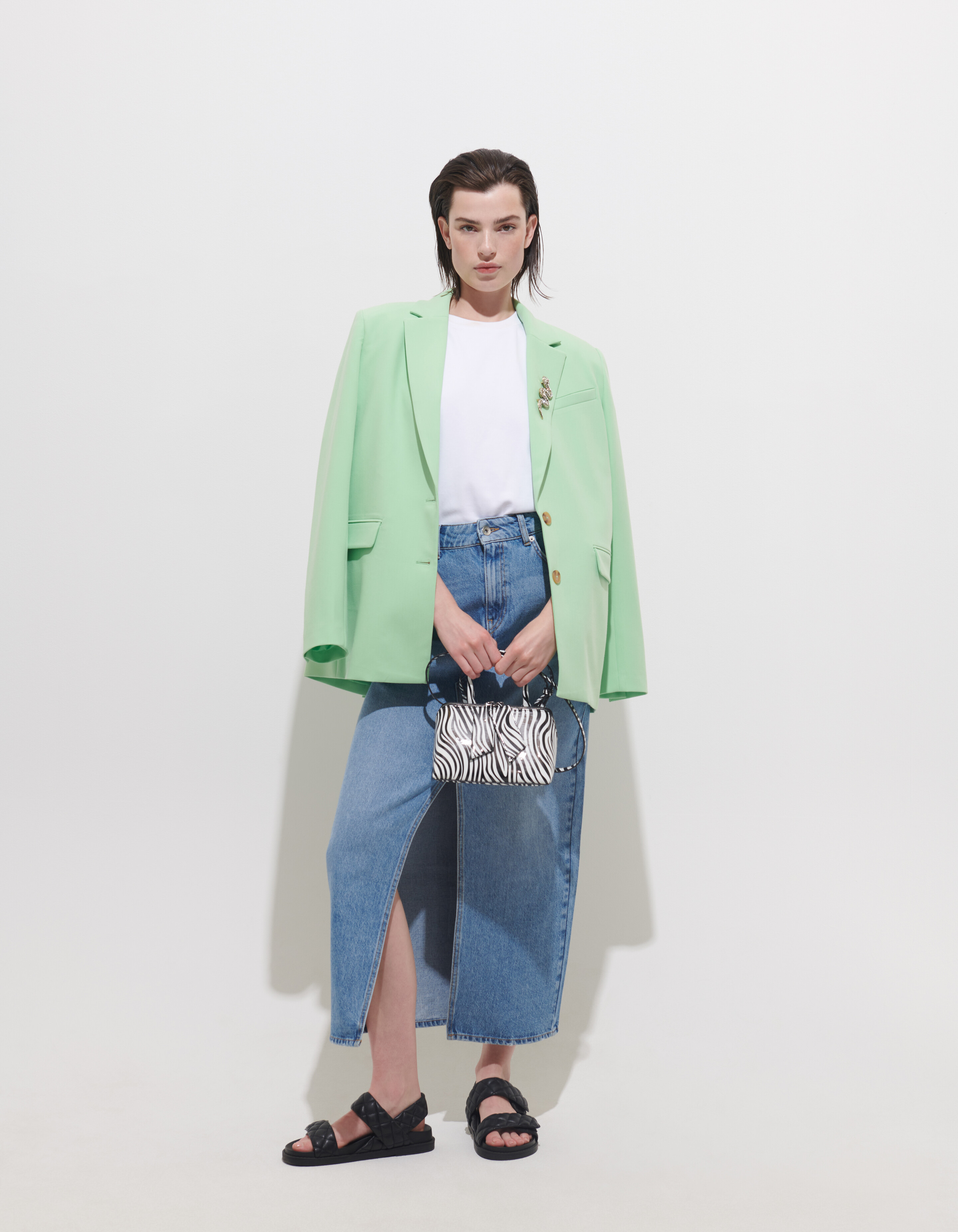 Denim Midi Rok Blauw SHOEBY WOMEN