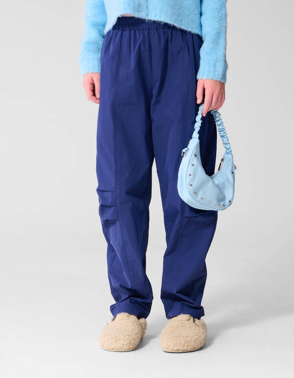 Loose Fit Pleated Broek Donkerblauw SHOEBY GIRLS