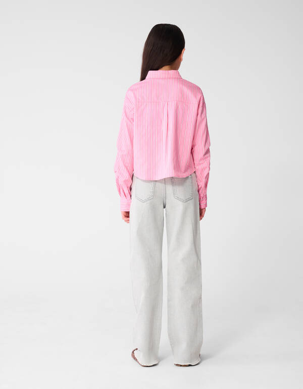 Pinstripe Stud Blouse Roze SHOEBY GIRLS