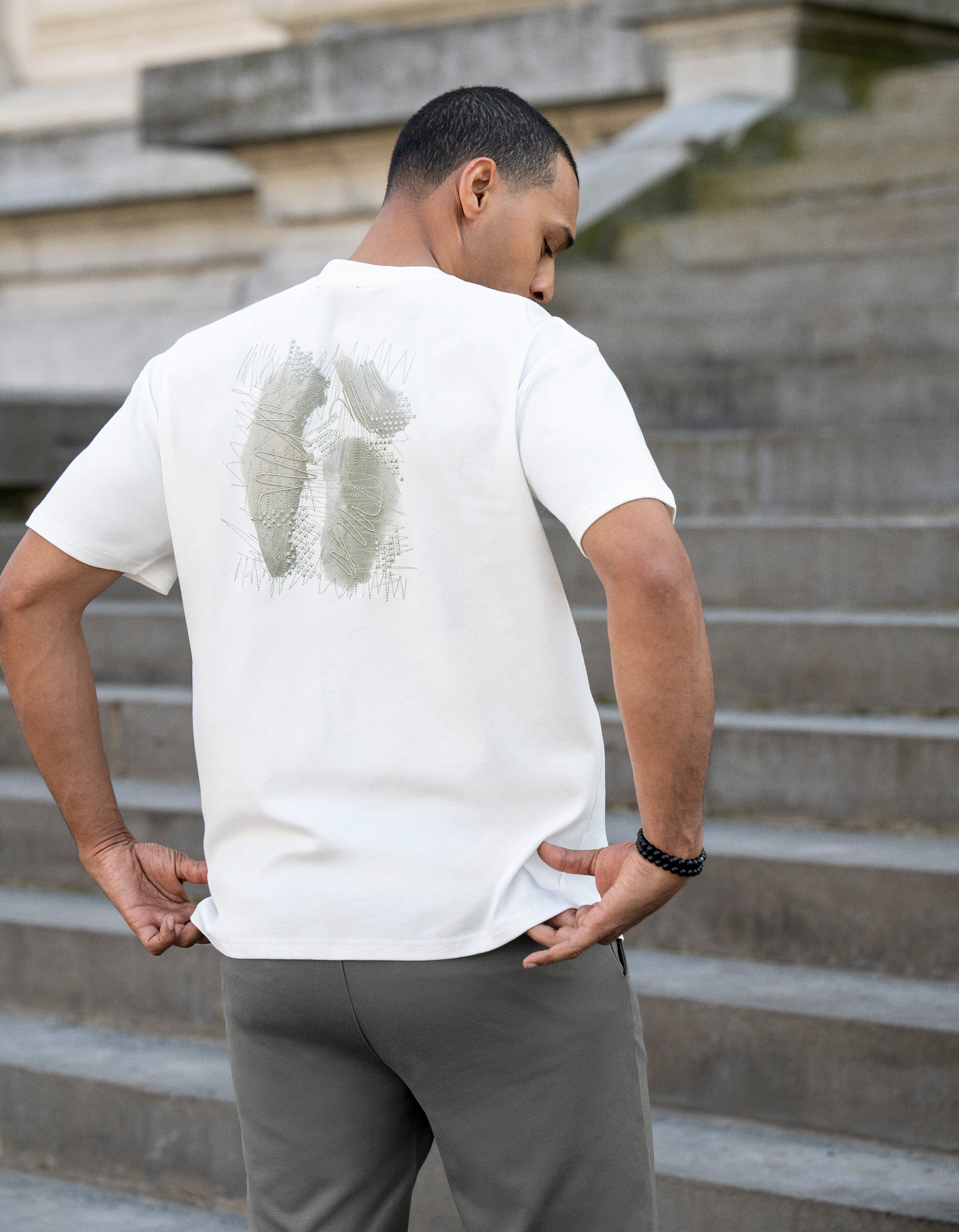 Embroidery Mix T-shirt Wit SHOEBY MEN