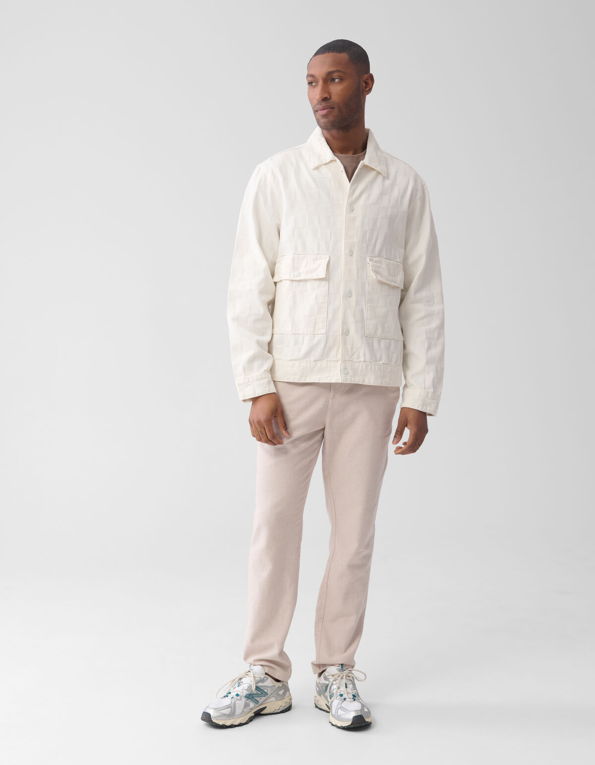 Denim Block Jacquard Jack Gebroken Wit SHOEBY MEN