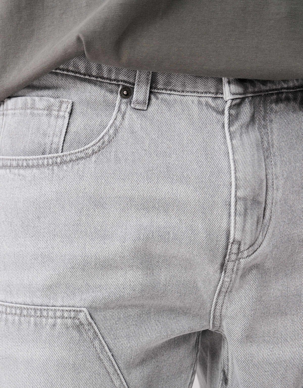 Loose Tapered Fit Jeans Lichtgrijs SHOEBY MEN