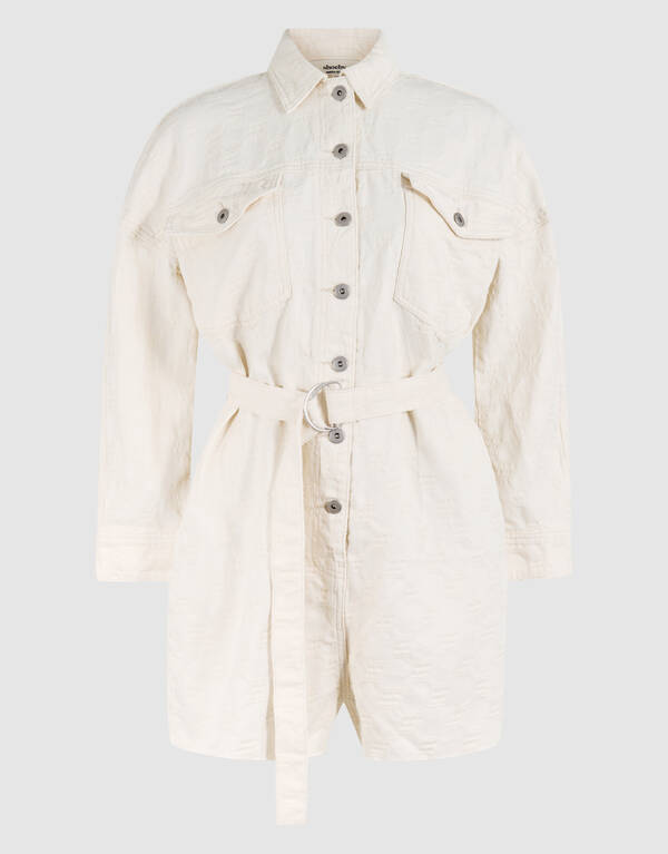 Structuur Jumpsuit Gebroken Wit SHOEBY WOMEN