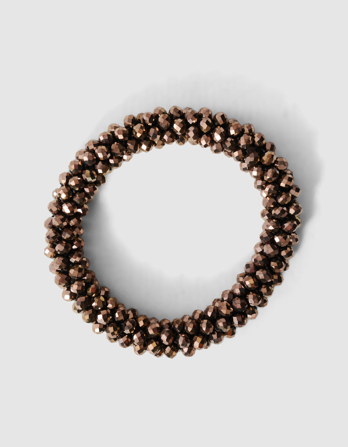 Beaded Haarelastiek Donkerbruin SHOEBY ACCESSOIRES