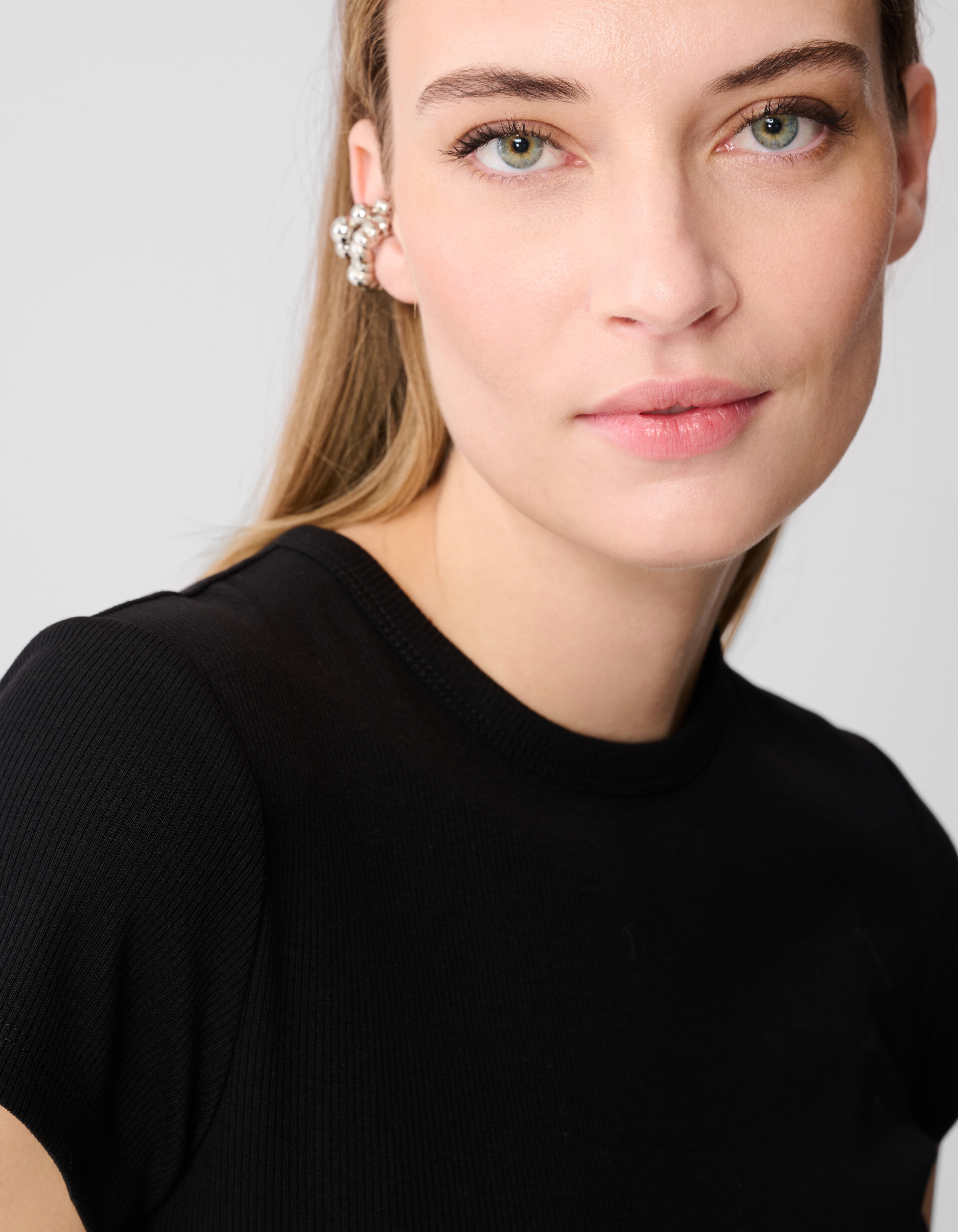 Rib T-shirt Zwart SHOEBY WOMEN