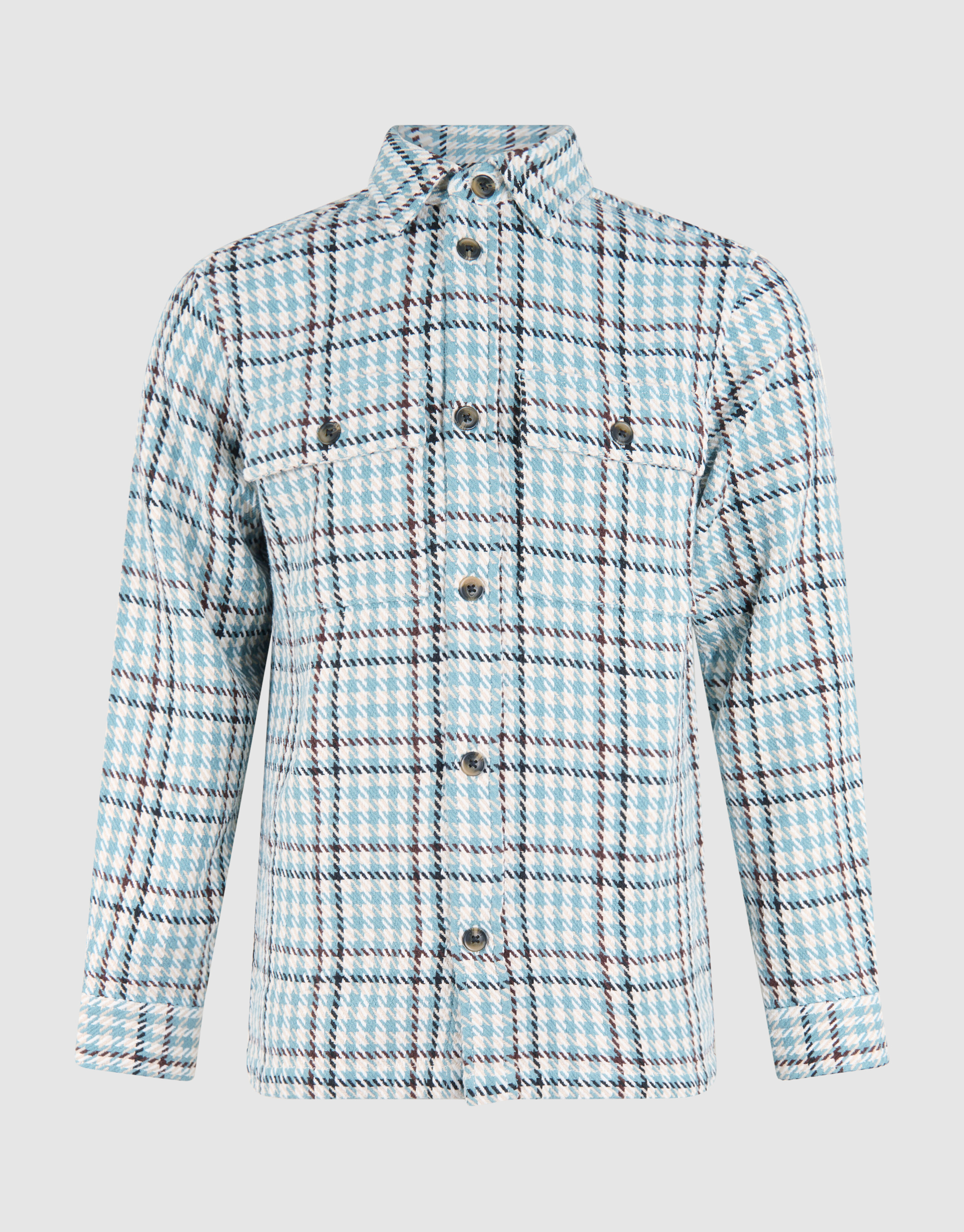 Ruiten Overshirt Lichtblauw SHOEBY MEN