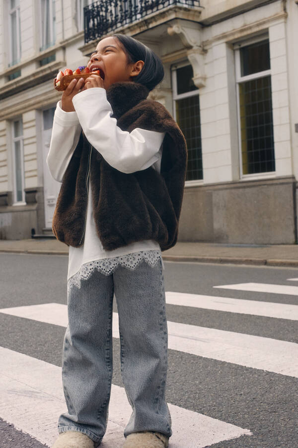 Wide Leg Fit Jeans Grijs SHOEBY GIRLS