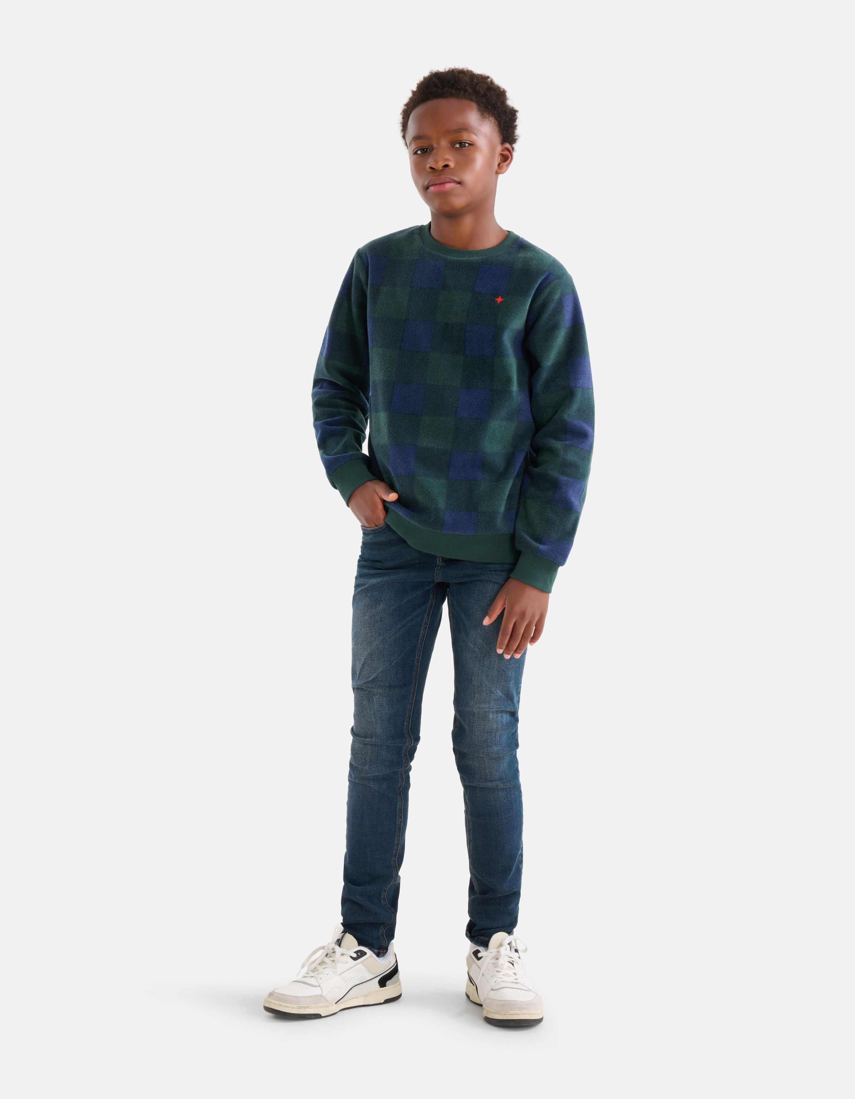 Fleece Sweater Donkergroen SHOEBY BOYS