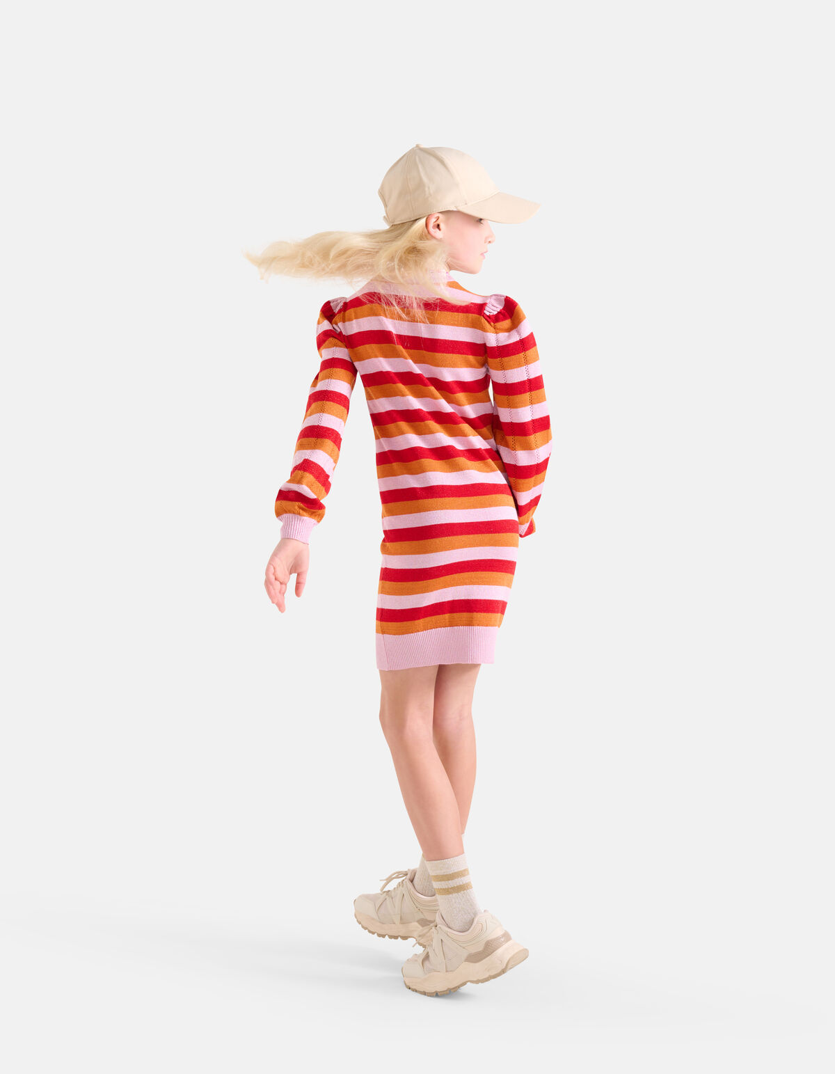 Gestreepte Glitter Jurk Oranje SHOEBY GIRLS