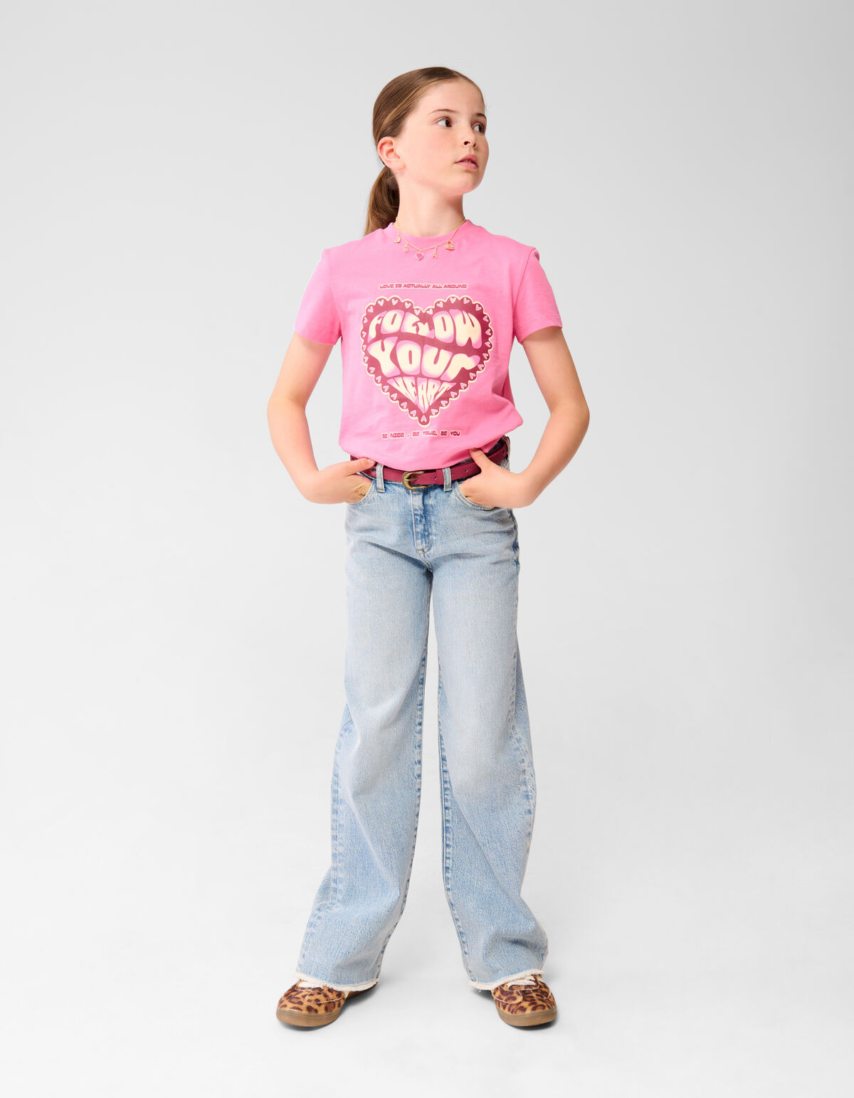 Wide Leg Fit Jeans Blauw SHOEBY GIRLS