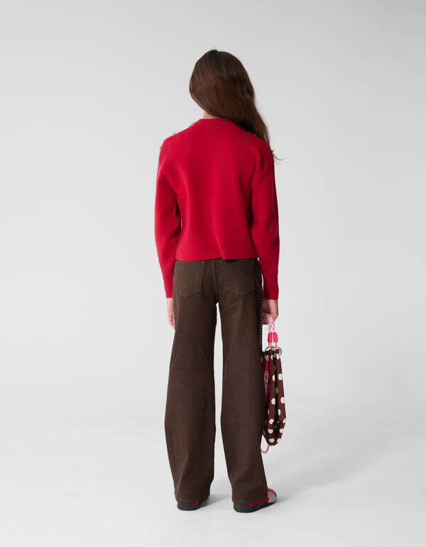 Fancy Button Trui Rood SHOEBY GIRLS