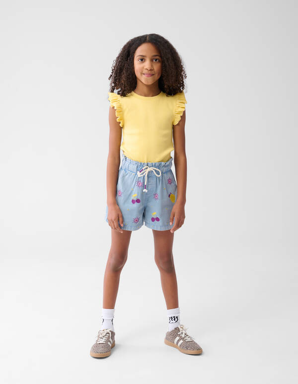 Fruit Artwork Twill Short Blauw SHOEBY GIRLS