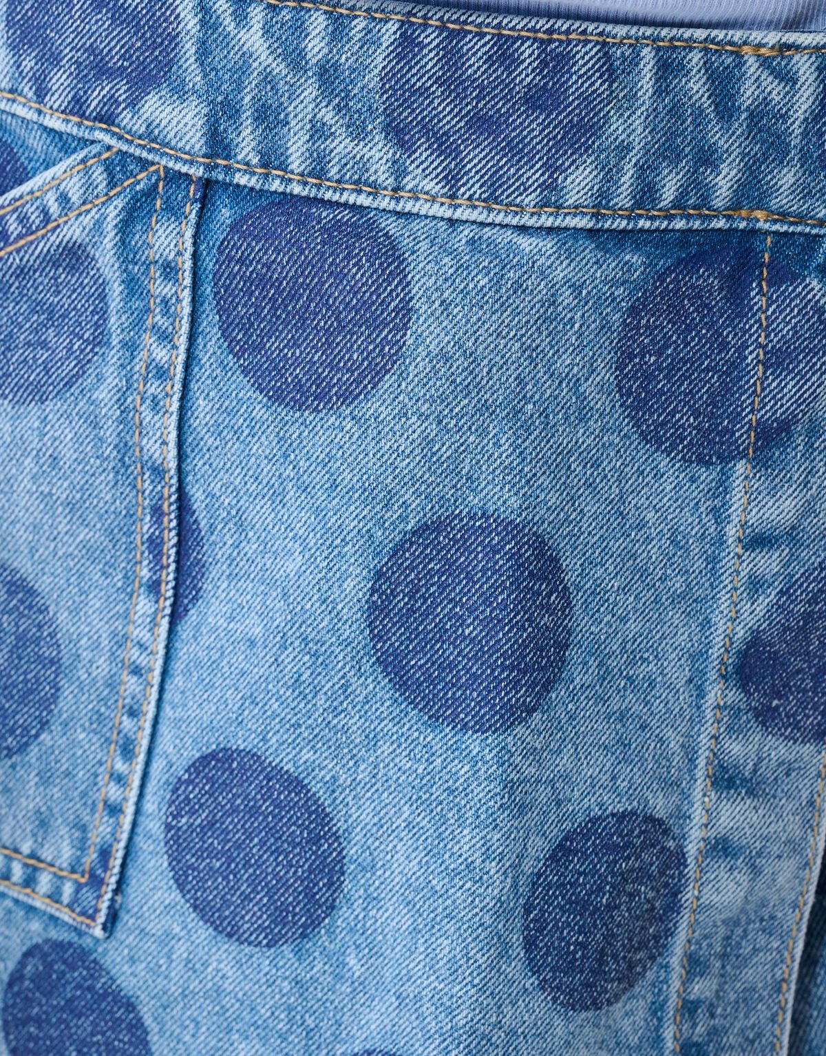 Polkadot Overslag Denim Skort Blauw SHOEBY GIRLS