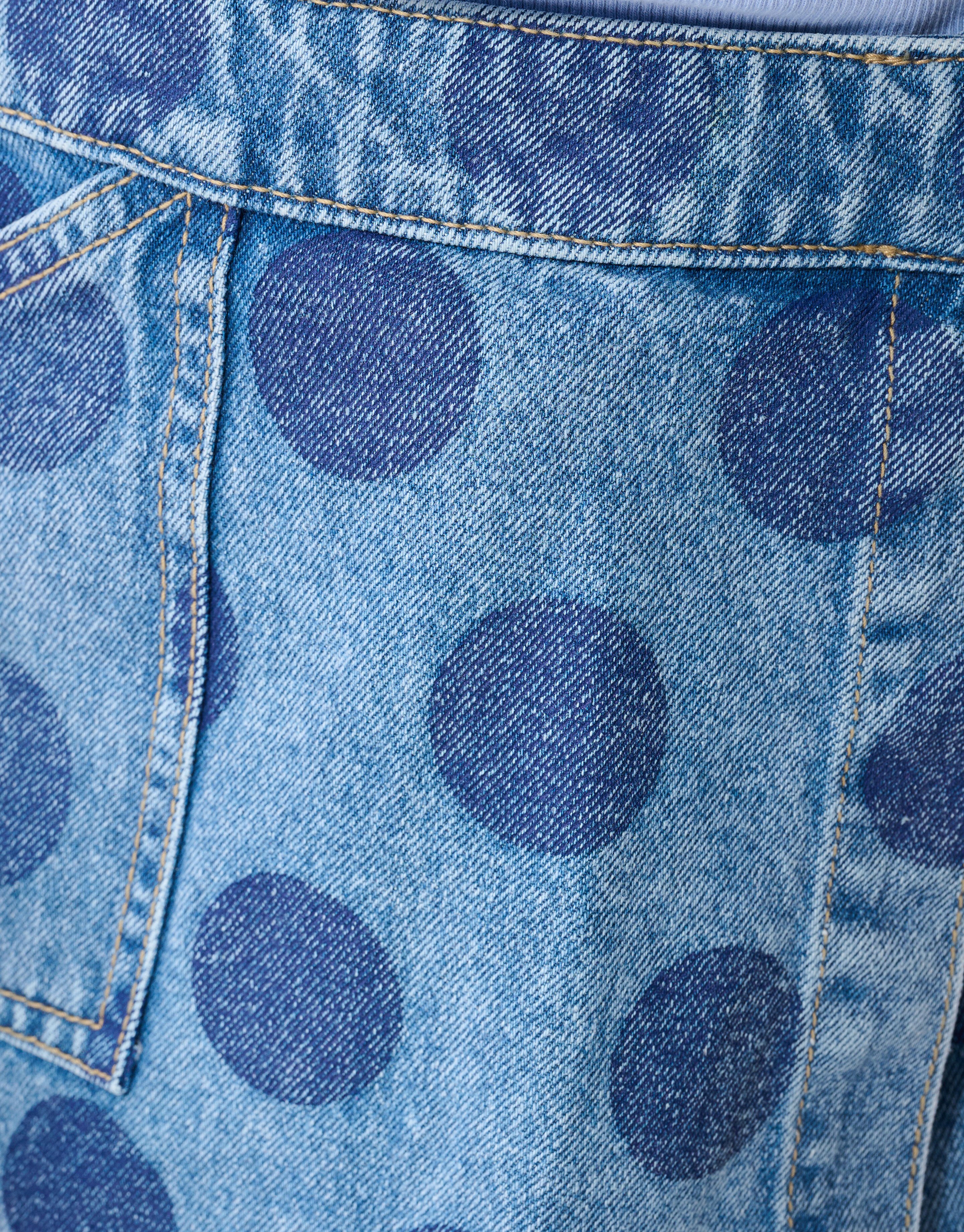 Polkadot Overslag Denim Skort Blauw SHOEBY GIRLS