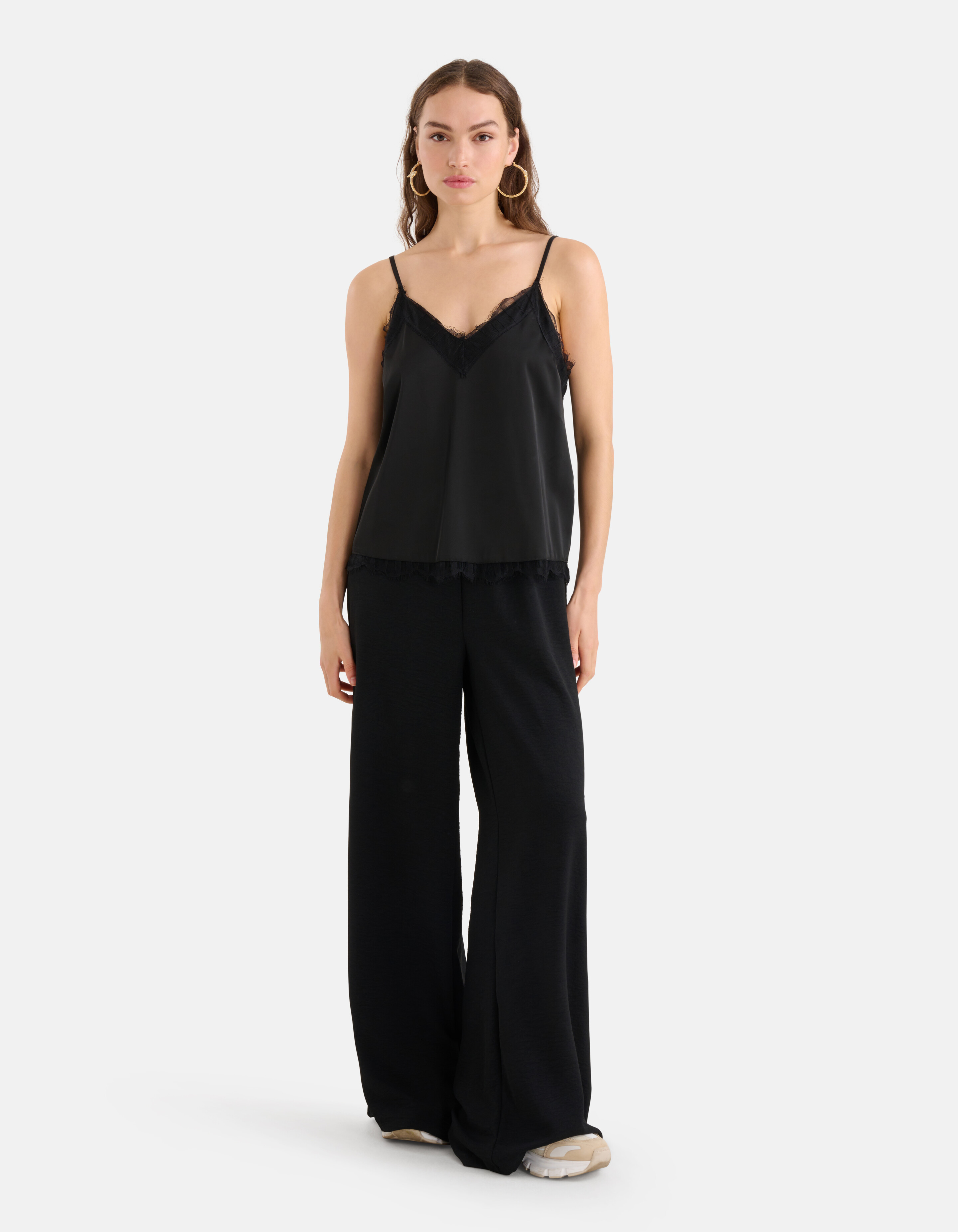 Satijnen Lace Top Zwart SHOEBY WOMEN