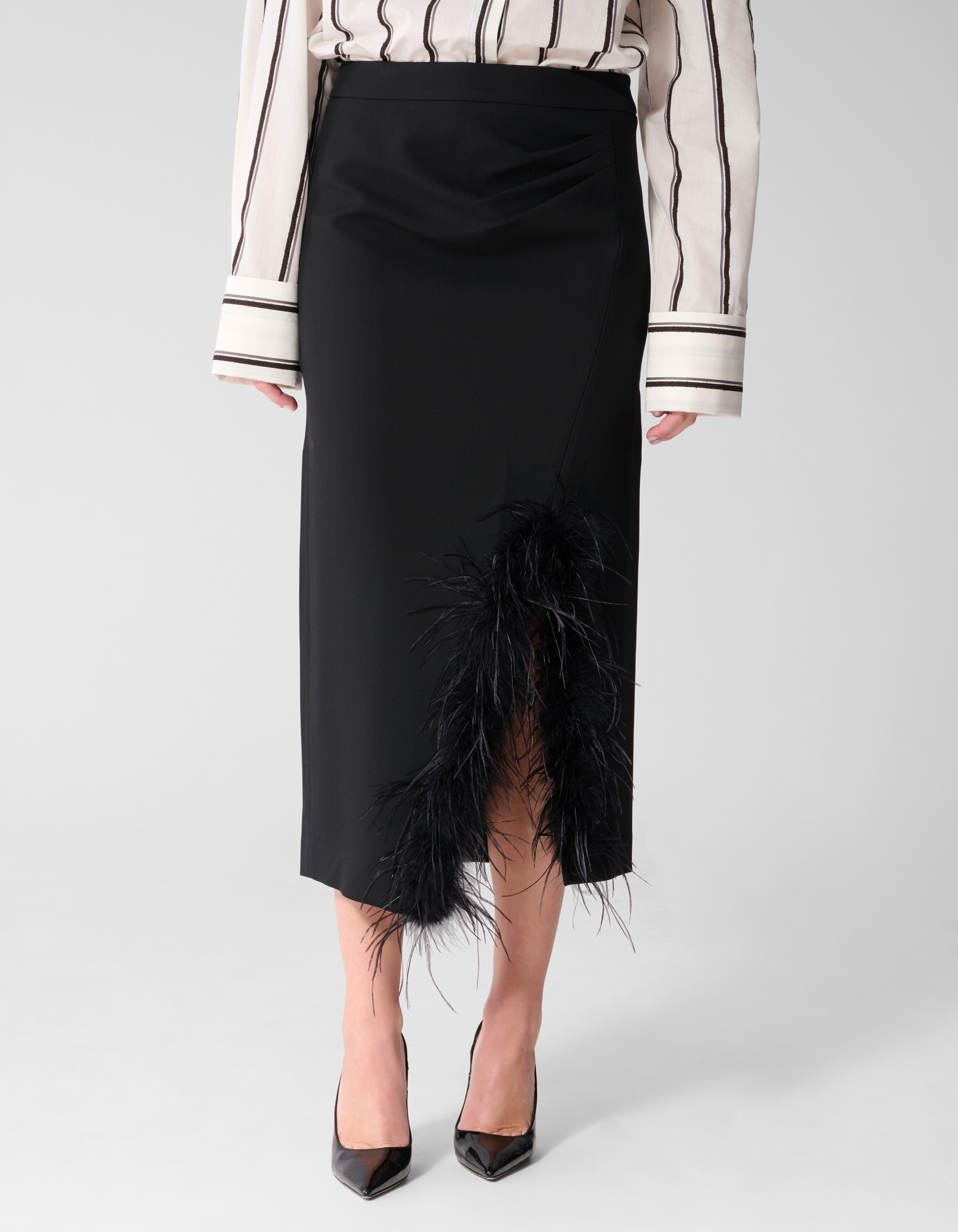 Feather Maxi Rok Zwart By Mieke SHOEBY WOMEN