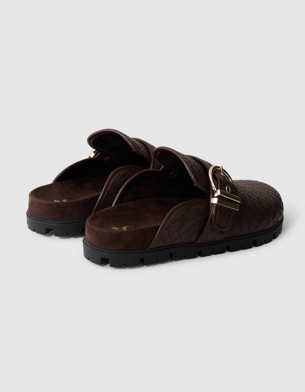 Braided Gesp Instappers Bruin SHOEBY SHOES