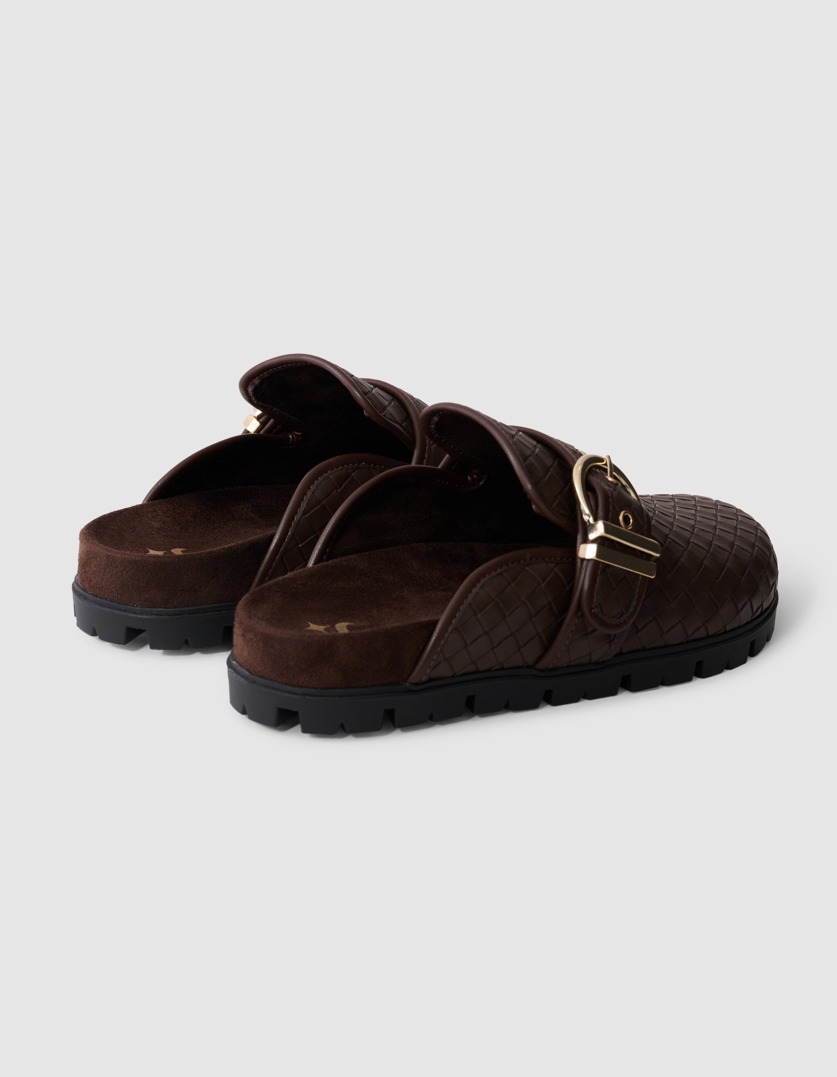 Braided Gesp Instappers Bruin SHOEBY SHOES