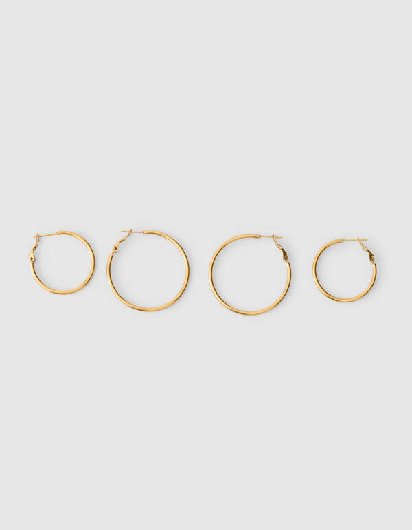 Basic Hoop Oorbellen Set Goud SHOEBY ACCESSOIRES