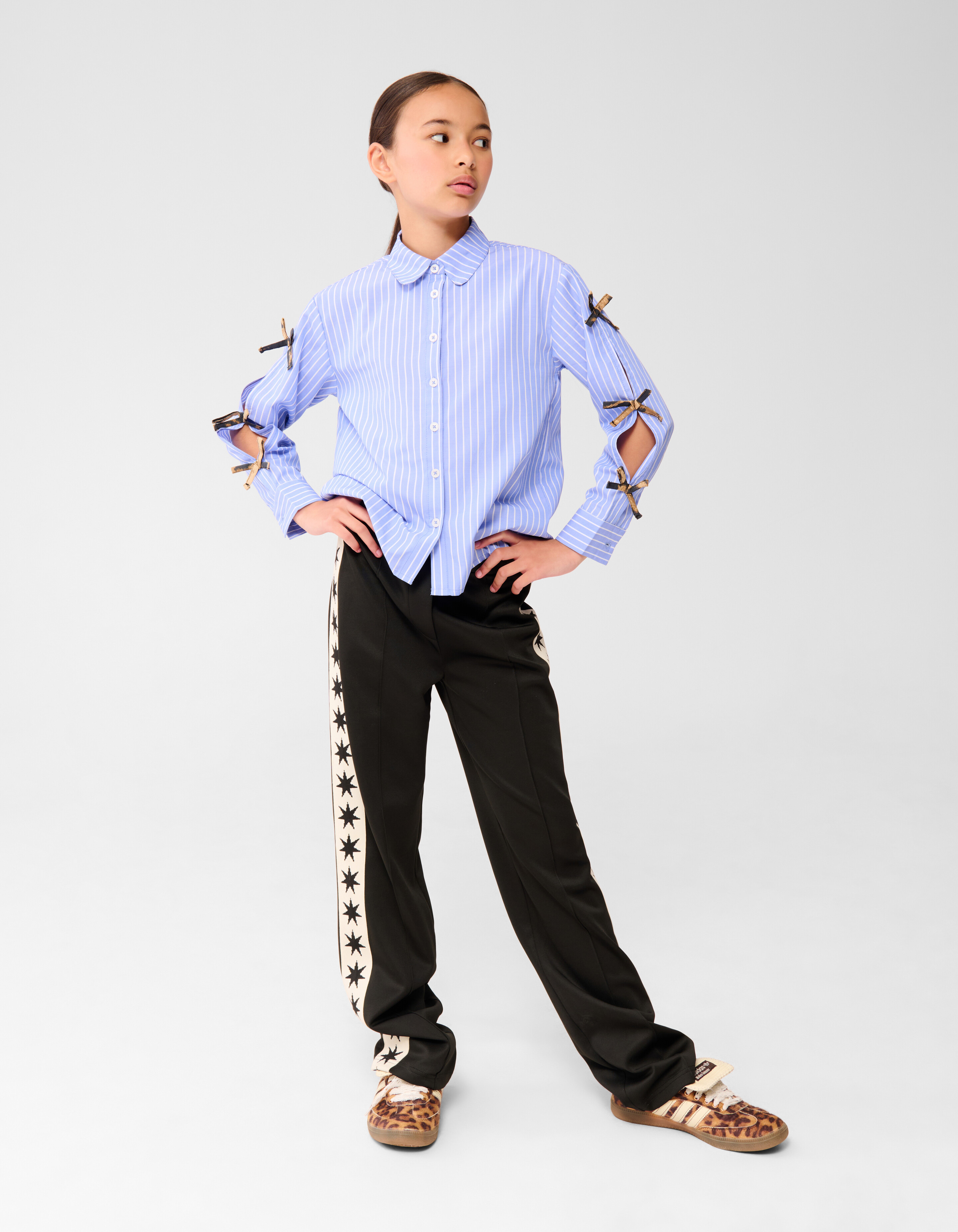 Sporty Ster Wide Leg Broek Zwart SHOEBY GIRLS