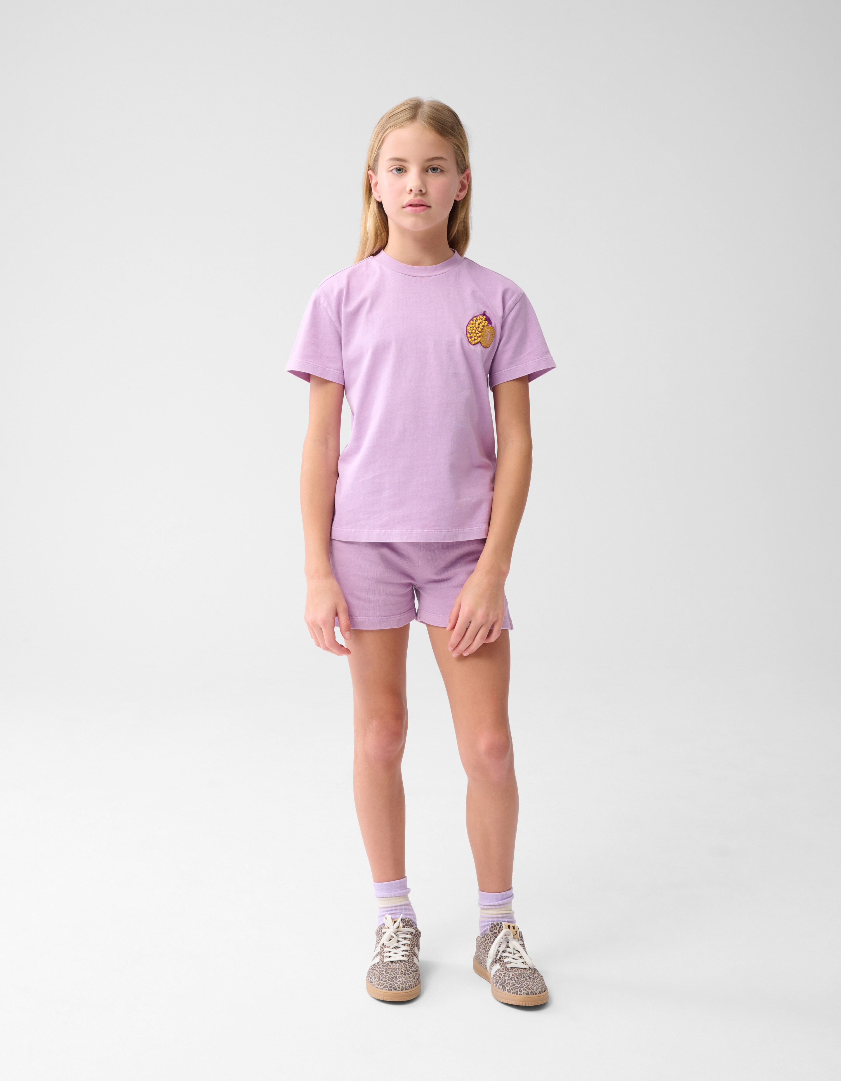 Cherry Artwork Short Washed Lichtpaars SHOEBY GIRLS