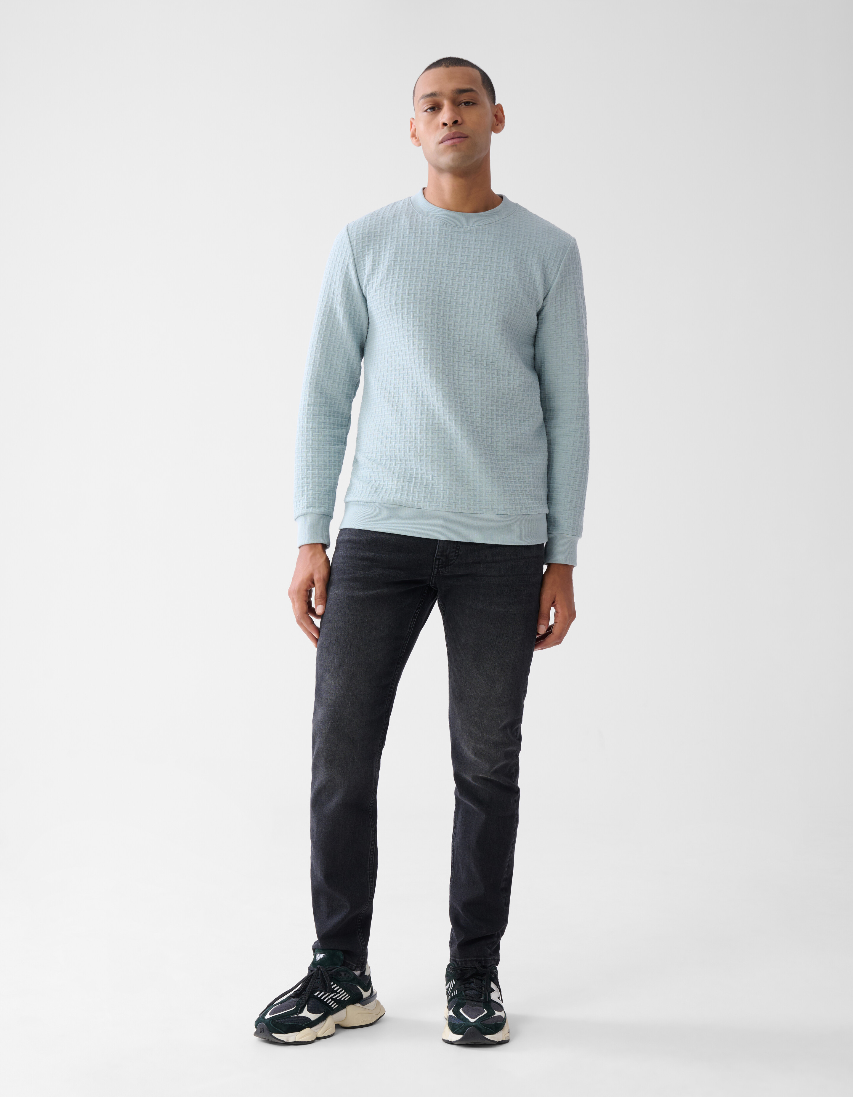 Structuur Sweater Lichtgroen SHOEBY MEN
