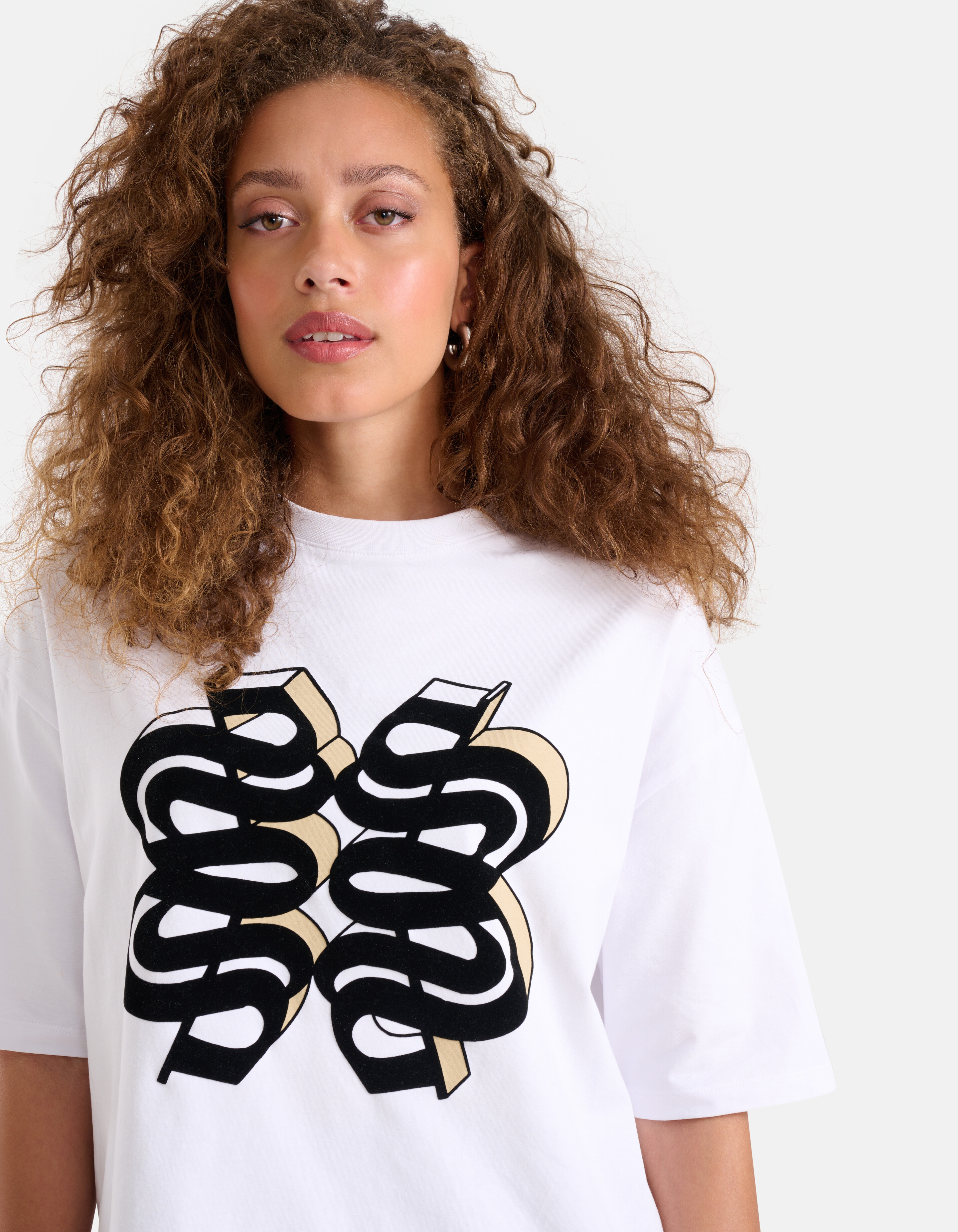 Velvet Artwork T-shirt Wit SHOEBY WOMEN
