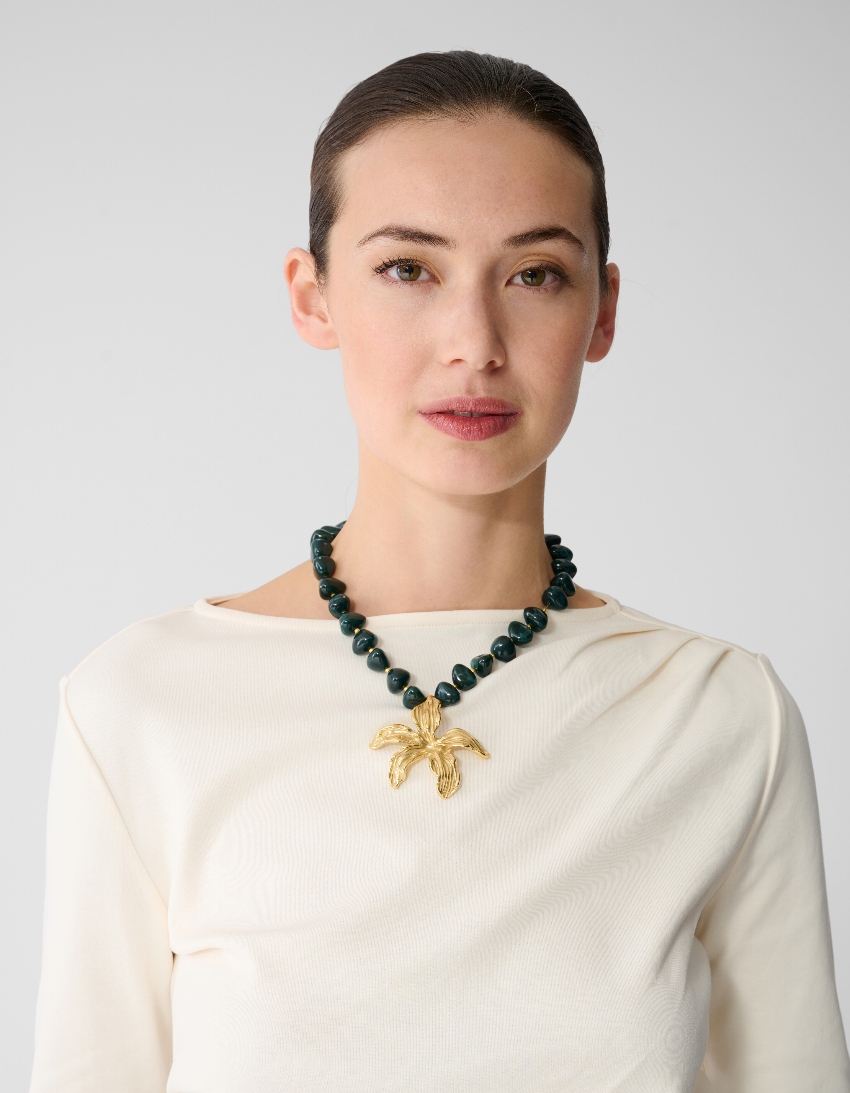 Flower Ketting Donkergroen SHOEBY ACCESSOIRES