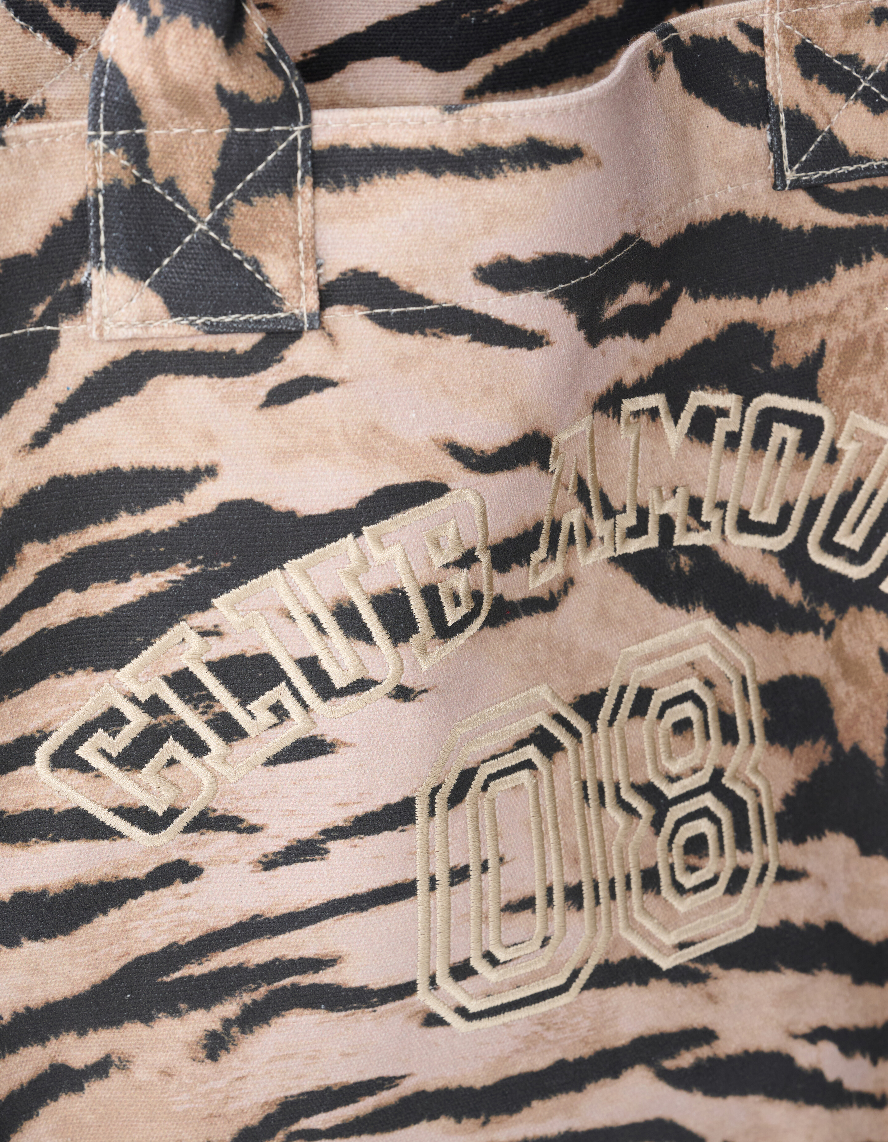 Tijgerprint Embroidery Shopper Bruin SHOEBY ACCESSOIRES