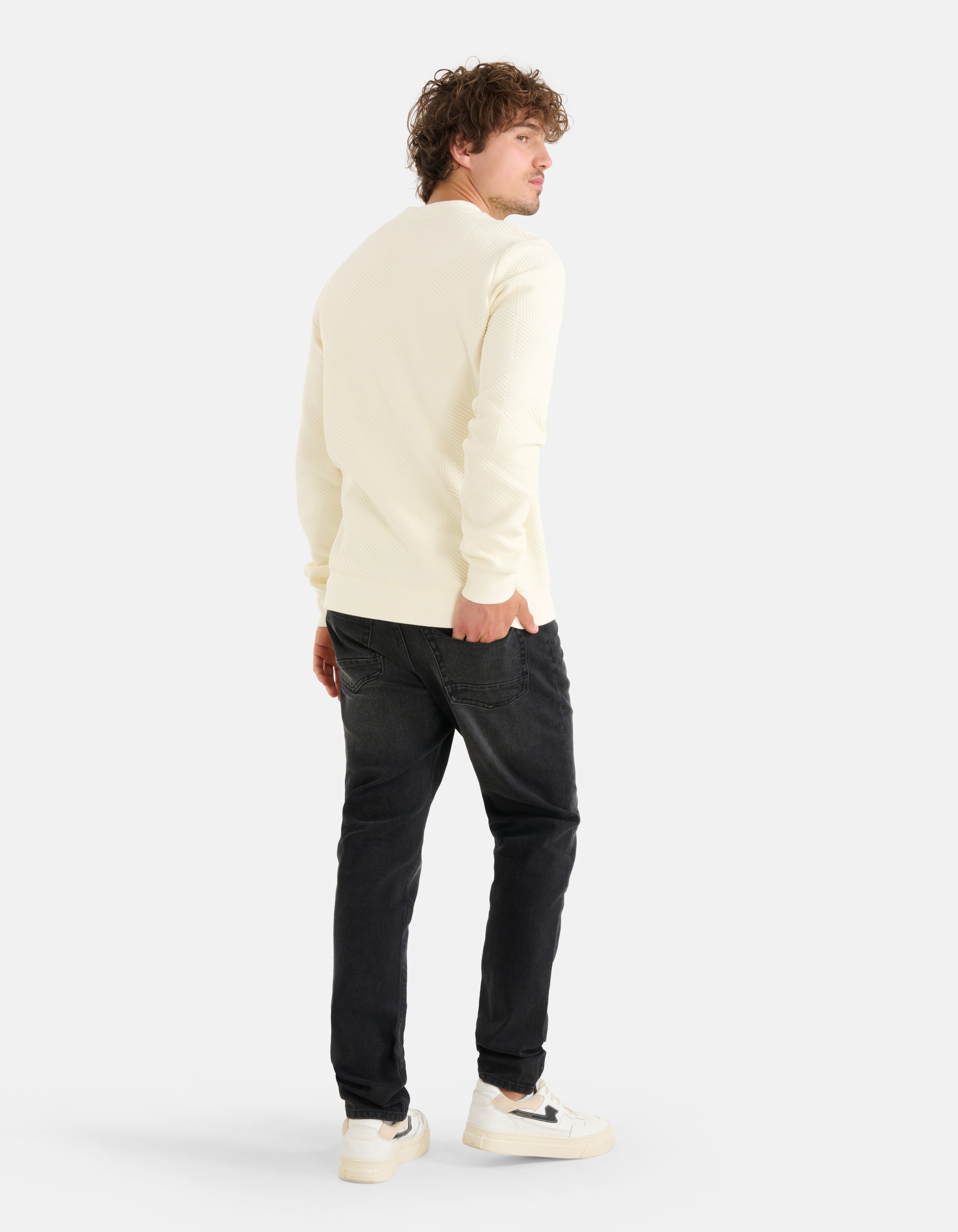 Geometrische Sweater Gebroken Wit SHOEBY MEN