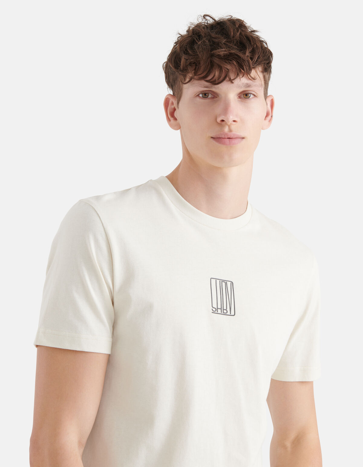 Tekst T-shirt Gebroken Wit SHOEBY MEN