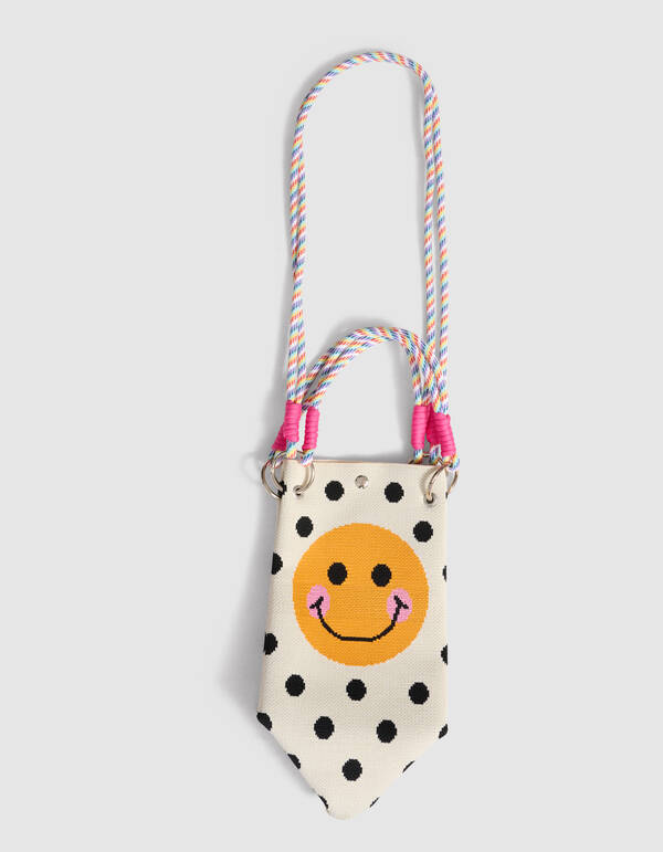 Gebreide Polkadot Tas Gebroken Wit SHOEBY GIRLS