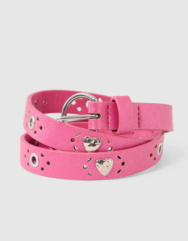 Heart Riem Donkerroze SHOEBY ACCESSOIRES